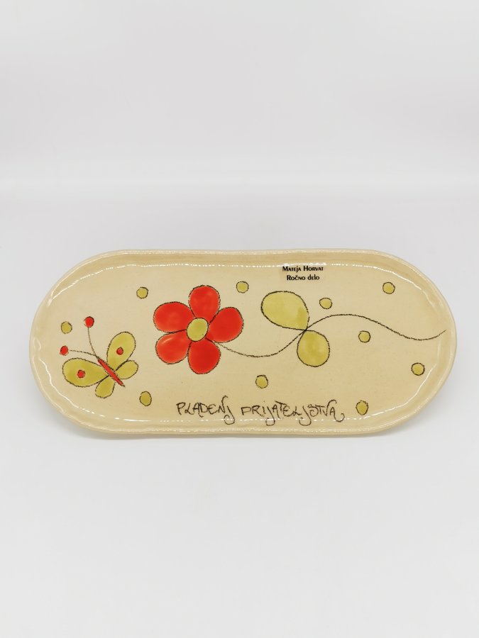Mini nizek pladenj - Rdeče rožice