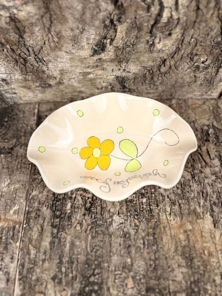 Mini valovit pladenj - Oranžne rožice